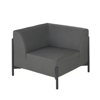 Raso Business - Cadeira profissional para sofá de jardim modular em alumínio e revestimento cinzento antracite 