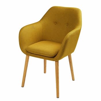 Arnold - Cadeira vintage amarelo-oliva