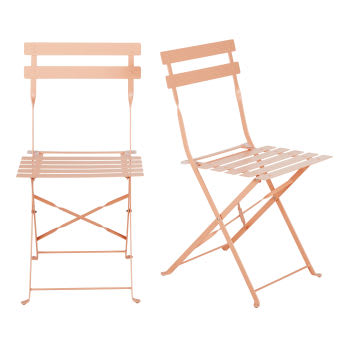 Guinguette - Cadeiras de jantar em metal rosa pêssego (x2)