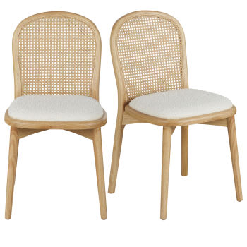 Cadeiras em tecido cru com efeito de lã bouclé (x2)