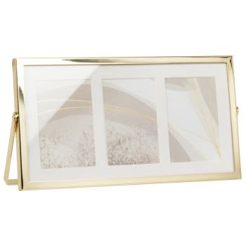 Marco De Fotos-Support de cadre photo en métal A4, cadre de photo nordique  doré transparent