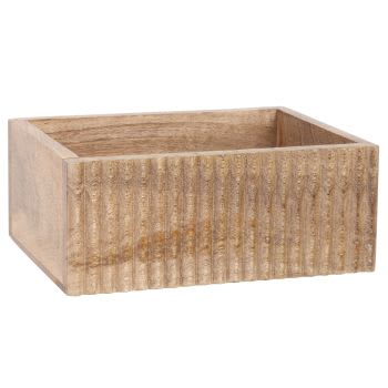 JIYAN - Caja de almacenamiento de madera de mango