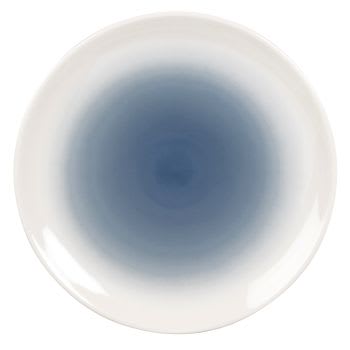 CALLIOPE - Assiette de présentation en grès bleu et blanc