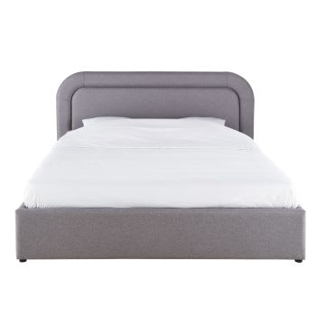 BULDOS - Cama com arcón gris de 160 x 200 con somier de láminas 