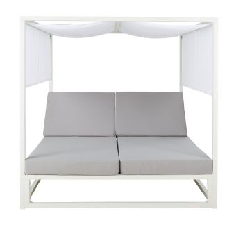 Caraïbes - Cama de jardín de aluminio blanco