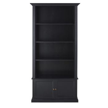 Cambronne - Zwarte boekenkast met 2 deuren