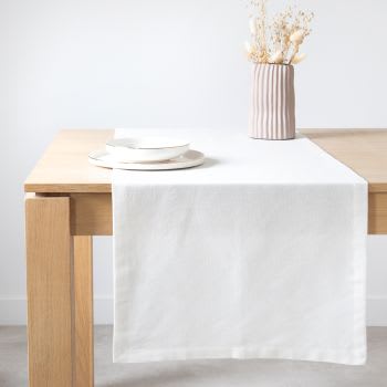 ROVE - Caminho de mesa em tecido de algodão biológico ecru e ouro 140x250