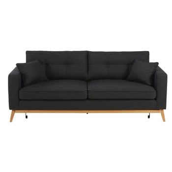 Brooke - Canapé convertible style scandinave 3/4 places gris anthracite