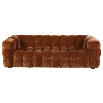 Canapé modulable vintage 4 places en cuir marron SPLIT