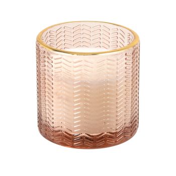 COLORAMA - Candela profumata in vetro rosa alt. 7 cm 100g
