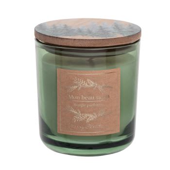 candela in vetro di colore verde