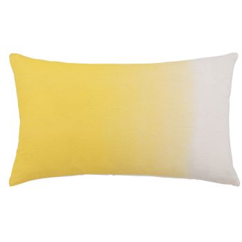 RAIVOSA - Capa de almofada em algodão com estampado em degradê amarelo e cru 50x30