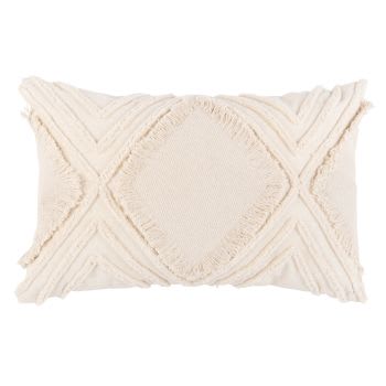 SILWA - Capa de almofada em algodão tufado cru 30x50