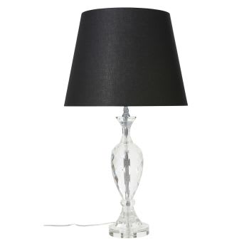 CAPUCINE - Lampe aus Kristall mit schwarzem Lampenschirm