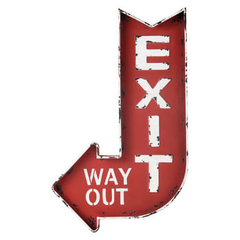 Exit - Cartello rosso in metallo da parete 49x81 cm