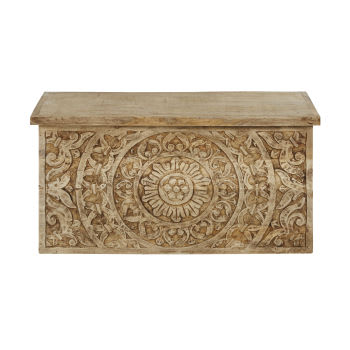 VidaXL Set 2 Cassapanche In Legno Massiccio Di Acacia - Uso Contenitore O Tavolino - Marrone - Cm 83x33x37 E 61x26x27