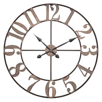 Castilly - Horloge murale en métal noir effet blanchi D80