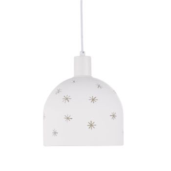 CELESTE - Lampada a sospensione in ceramica bianca con stelle traforate