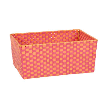 ALVORA - Cesta de almacenamiento para cocina de polipropileno naranja/rosa