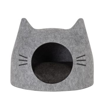 Cesta per gatto in feltro grigio