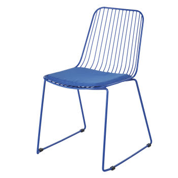 Huppy - Chaise en métal bleu