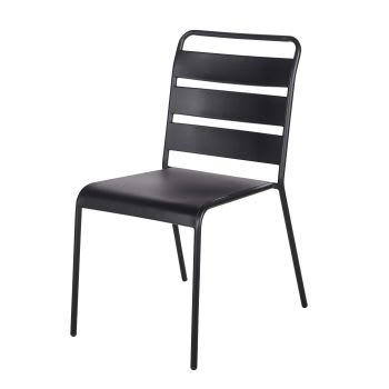 Belleville - Chaise en métal noir