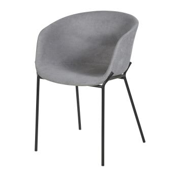 Parson - Chaise grise et métal noir