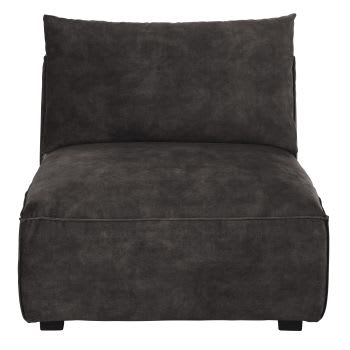Barack - Chauffeuse per divano componibile in velluto marmorizzato grigio scuro