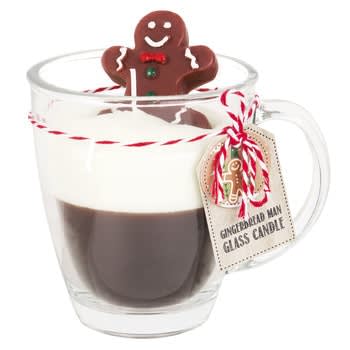 GINGERBREAD MAN - Christmas Glass Cup Candle
