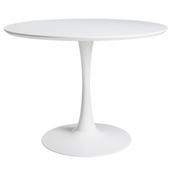 Circle - Mesa de jantar redonda branca diâmetro 100 cm