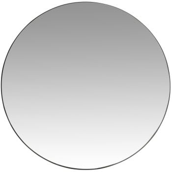 Espejo CUIR negro redondo 60 cm - Grup Gamma