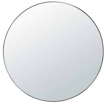 CLEMENT - Runder Spiegel aus silberfarbenem Metall, D70cm