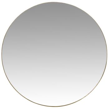 CLEMENT - Specchio rotondo in metallo dorato, D 90 cm