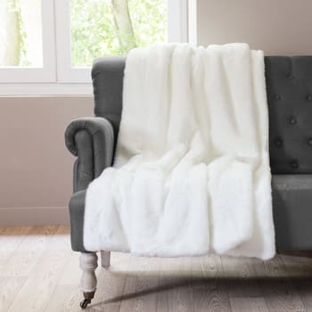 Arctique - Cobertor de imitação de pele branco 125x150