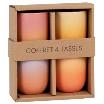 NOVA - Coffret tasses en grès multicolore (x4)