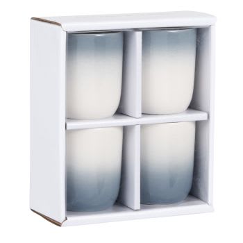 CALLIOPE - Coffret tasses (x4) en céramique bleue et blanche