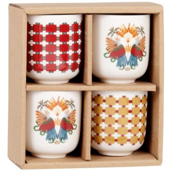 PETRA - Coffrets tasses (x4) en grès motifs multicolores
