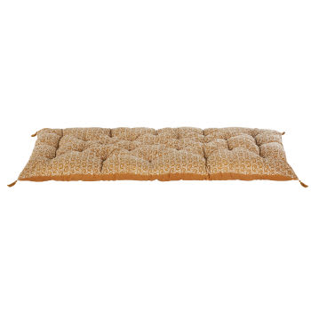 CASOLI - Colchão de algodão de chão com motivos amarelo-mostarda 90x190