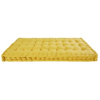 Colchón de suelo de algodón amarillo mostaza 60x120