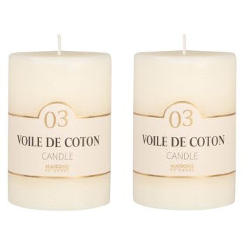 COLORAMA - Lot de 2 - Bougie parfumée blanche H10, 330g