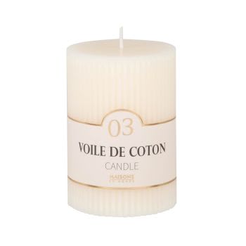 COLORAMA - Lote de 2 - Vela perfumada estriada color blanco Alt. 10, 340g