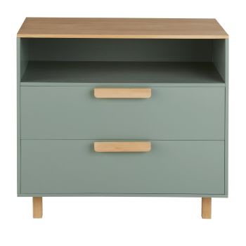 Commode D’angle Wido Avec Porte – 80x50cm, Vert, Rangement Pratique Pour Salon Ou Chambre - 13