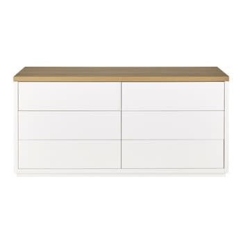 Austral - Commode double 6 tiroirs blanche