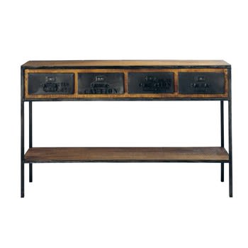 Manufacture - Consola industrial de metal negro y mango macizo