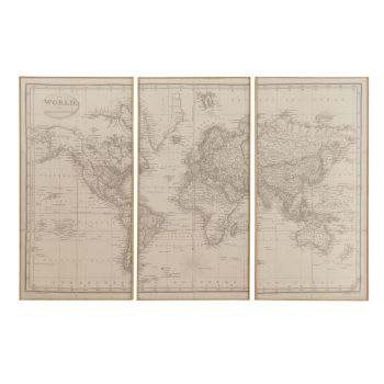 COPERNIC - Tríptico de mapa do mundo 159x101