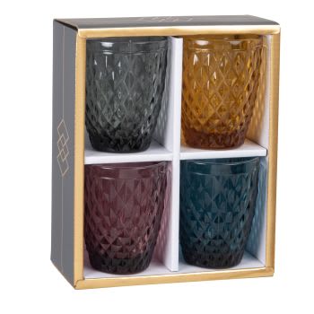 Copos (x4) em vidro multicolor