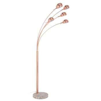 Octopus Copper - Copper-coloured metal floor lamp with 5 adjustable spotlights H 236 cm