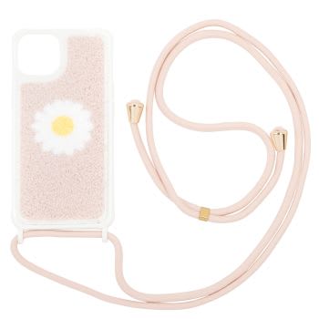 DAISY - Coque iPhone 12 rose et fleur jaune et blanche