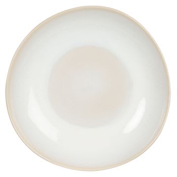COQUILLAGE - Assiette plate en grès beige et bleu