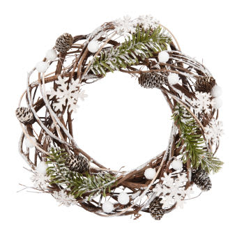 Coroa de Natal de vime luminosa 20 LED